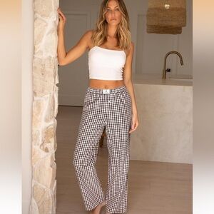Stylish Brown and White Checkered Pants